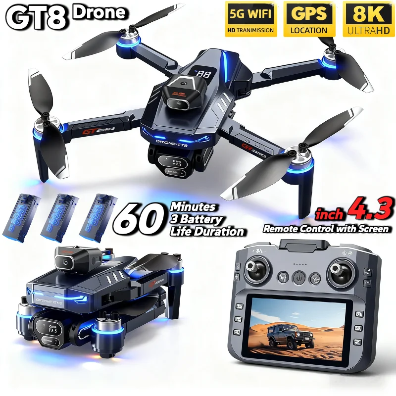 Drone Gps Rc Tt36 - LSRC GT8 Drone 4K Profesyonel Çift