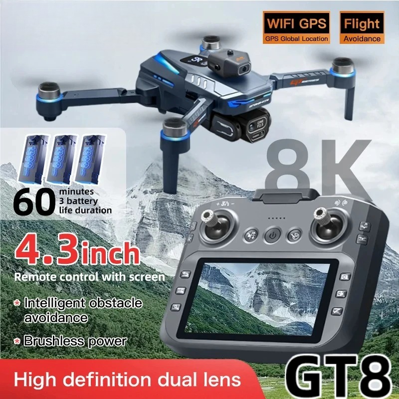 Drone Gps Rc Tt36 - Orijinal GT8 Drone 8K Profesyonel Çift