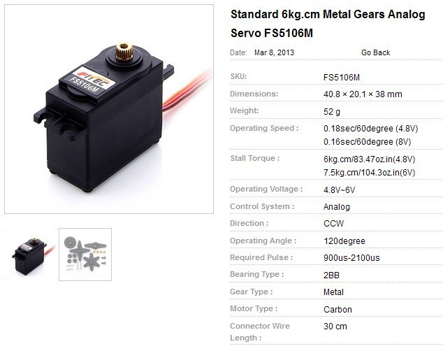 Fitec FS5106M Standart 7.5kg M - Drone Motor Rc Car incelemesi ve fiyatı