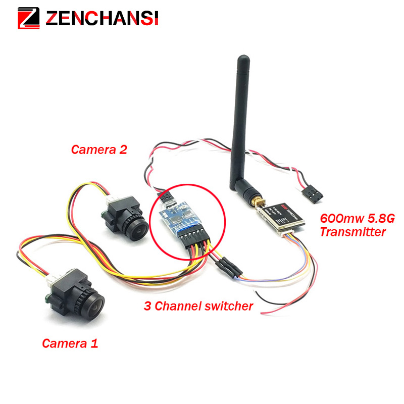 3 kanal çift Video kamera CMOS - Fpv Goggles Headset incelemesi ve fiyatı